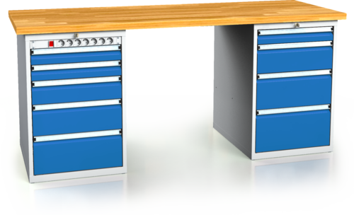 Pracovní stůl alcera PROFI - deska - kontejner - kontejner 880 x 2000 x 700